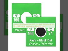 لا رجعة فيه مقاوم للماء ضد الزيت نقطة درجة حرارة عالية 71 ° C 161 ° F غسالة صحون درجة حرارة حساسة الملصقات