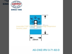 لا رجعة فيها 71-82 °C 160-180 °F 3 مستوى ارتفاع درجة الحرارة حساسة الملصقات