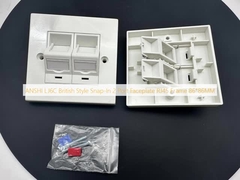 لوحة واجهة ANSHI LJ6C بنمط بريطاني، قابلة للتركيب السريع، بمنفذين RJ45، إطار 86*86 مم