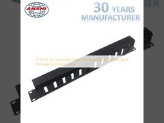 12 منفذ 1U مدير كابل أفقي أسود 19 إدارة كابل رف مع غطاء