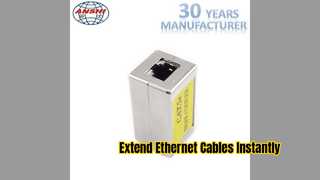 قم بتمديد كابلات إيثرنت باستخدام قارنات التوصيل المعدنية RJ45 المحمية