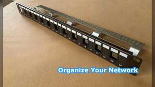 لوحة التصحيح ANSHI Cat6A STP 24 منفذ 1U