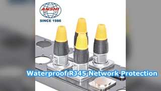 موصل إيثرنت RJ45 ثنائي المنفذ مقاوم للماء ومحمي