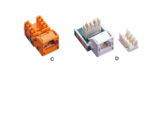 UTP 90 Degree CAT3 RJ11 Keystone Jack , Dual IDC Type RJ45 Modular Jack CAT 3