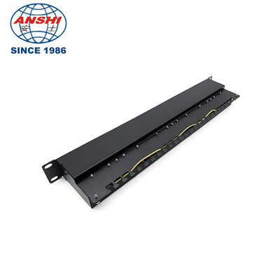 19 Inch 24 Port CAT6 Shield STP Patch Panel with Rear Cable Management for Integrated Networking
