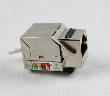 مقبس حجر الزاوية RJ45 CAT5E CAT6 CAT6A جاك حجر الزاوية المحمي باللون المعدني