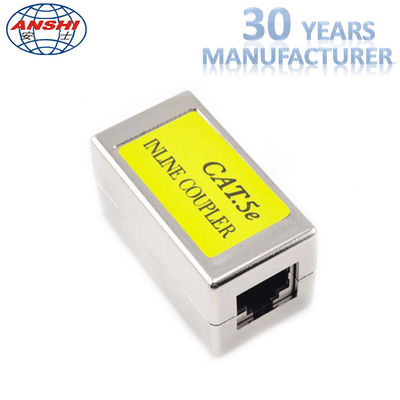 RJ45 KEYSTONE JACK ممر محمي من خلال Keystone Jack Cat5e CAT6 معدني مستقيم من خلال قارنة التوصيل المضمنة