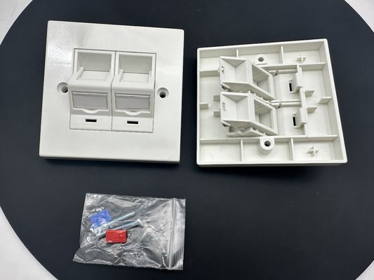 لوحة واجهة ANSHI LJ6C بنمط بريطاني، قابلة للتركيب السريع، بمنفذين RJ45، إطار 86*86 مم