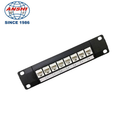 8 Port Unloaded Modular Patch Panel with CAT6A Compatibility for RJ45 Connections