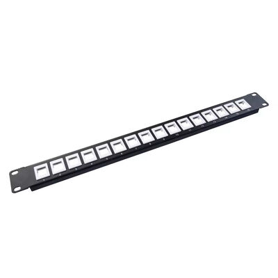 لوحة الرصيف 1U 12 منفذ CAT5E CAT6A UTP غير مشحونة مزودة بمقبضات RJ45 وأدوات IDC البرونزية الفوسفورية لإعداد الشبكة