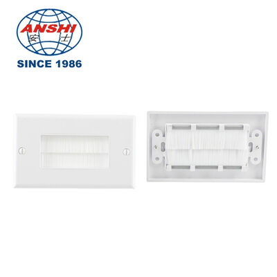 Brush Style Wall Plate For In-Wall Cable Management, American Style Cable Pass Through Wall Bracket For Wire Routing
