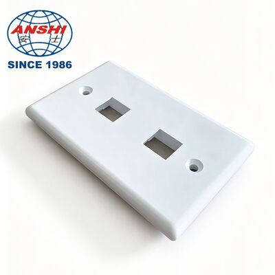 ANSHI 120 النوع الأمريكي القياسي لوحة الجدار الصلبة ، 2 منفذ RJ45 RJ11 منتج اتصالات منفذ مزدوج